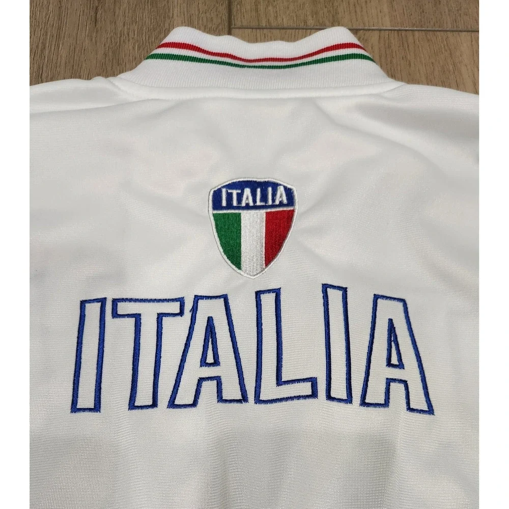 Italia Kids Soccer‎ Futbol Track Jacket White Zip Up Embroidered Italy Size 5/6